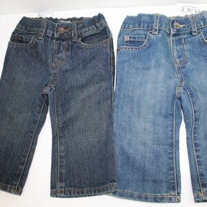 The Children's Place Boot Cut Denim Blue Jeans 6-9 mo Two Pair